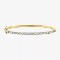 (G-H / SI2-I1) 1/4 CT. T.W. Lab Grown White Diamond Sterling Silver or 14K Gold Over Bangle Bracelet
