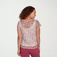Hearts Of Palm Womens Keyhole Neck Short Sleeve T-Shirt