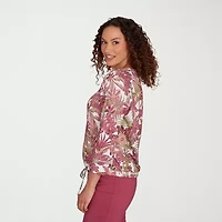 Hearts Of Palm Womens Round Neck 3/4 Sleeve T-Shirt
