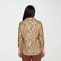 Hearts Of Palm Womens Cowl Neck 3/4 Sleeve Tunic Top