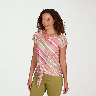 Hearts Of Palm Womens Round Neck Short Sleeve T-Shirt