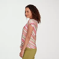 Hearts Of Palm Womens Round Neck Short Sleeve T-Shirt