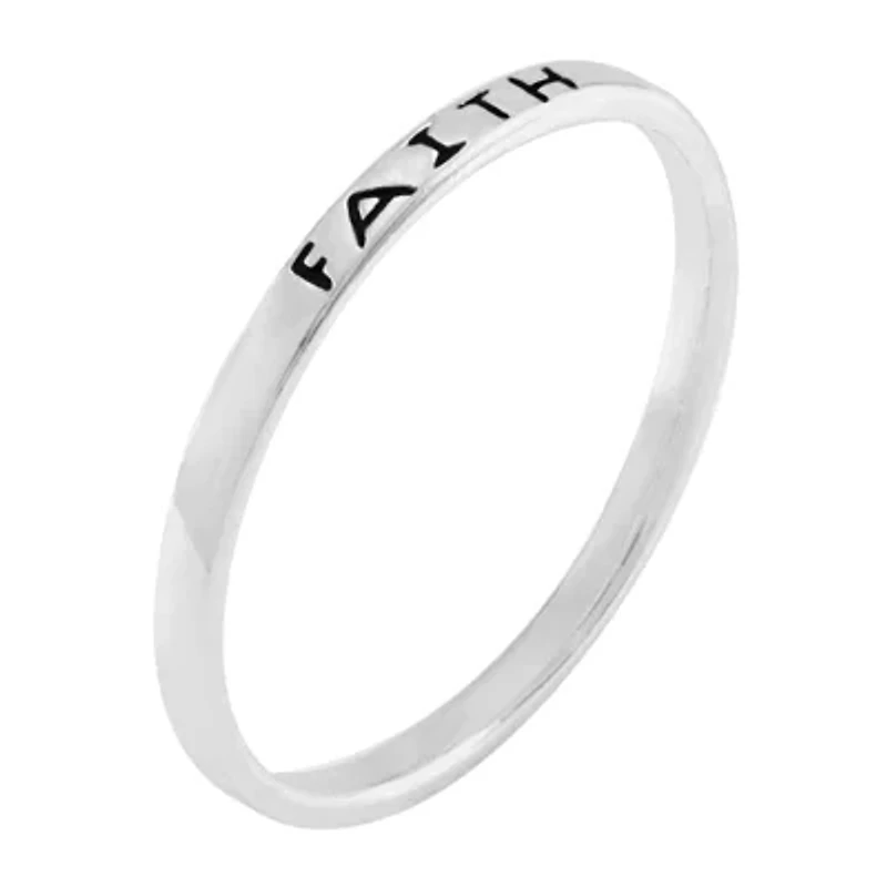 Itsy Bitsy Faith Womens Sterling Silver Band