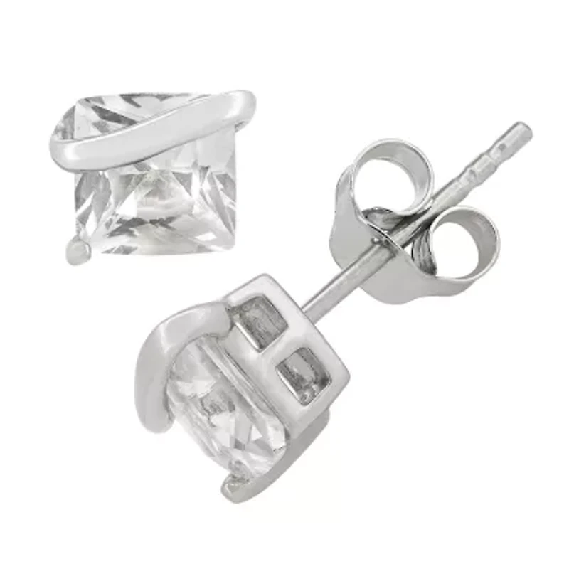 Lab Created Sapphire Sterling Silver 6.1mm Stud Earrings