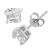 Lab Created Sapphire Sterling Silver 6.1mm Stud Earrings