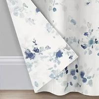 Fieldcrest Arden Watercolor Bouquet Cotton Grommet Top Sheer Single Curtain Panel