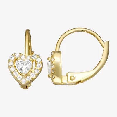 Girls 1/2 CT. Cubic Zirconia 14K Gold Over Silver 7mm Hoop Earrings