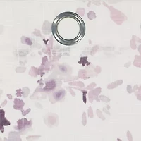 Fieldcrest Arden Watercolor Bouquet Cotton Grommet Top Sheer Single Curtain Panel