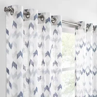 Fieldcrest Arden Modern Herringbone Cotton Grommet Top Sheer Single Curtain Panel