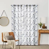 Fieldcrest Arden Modern Herringbone Cotton Grommet Top Sheer Single Curtain Panel