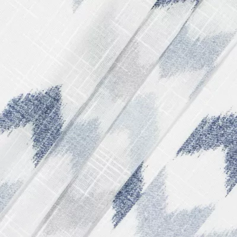 Fieldcrest Arden Modern Herringbone Cotton Grommet Top Sheer Single Curtain Panel