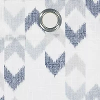Fieldcrest Arden Modern Herringbone Cotton Grommet Top Sheer Single Curtain Panel
