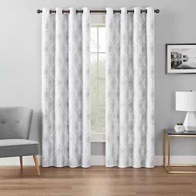 Eclipse Andes Geo Grommet Top Energy Saving 100% Blackout Single Curtain Panel