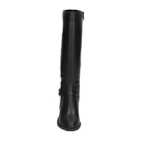 Easy Street Womens Luella Plus Wide Calf Stacked Heel Riding Boots