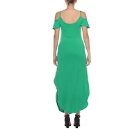 White Mark Womens Maternity Short Sleeve Maxi Dress