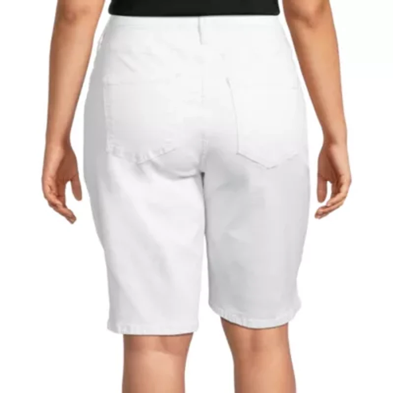 Liz Claiborne Womens 11" Mid Rise Plus Bermuda Short