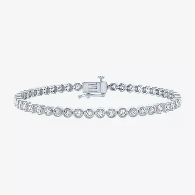 (G-H / Si2-I1) Womens 2 CT. T.W. Lab Grown Diamond 10K Gold 7.25 Inch Tennis Bracelet