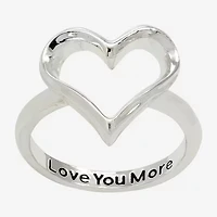 Sparkle Allure Love Womens 3MM Pure Silver Over Brass Heart Delicate Band