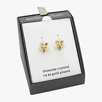 Sparkle Allure Womens Multi Color Crystal 14K Gold Over Brass Flower Drop Earrings