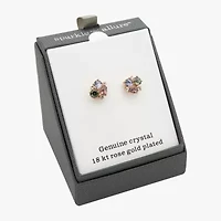Sparkle Allure Cluster Multi Color Crystal 18K Rose Gold Over Brass 11.9mm Stud Earrings