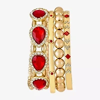 Womens Crystal Accent Gold Tone 5-pc. Watch Boxed Set A1306g-42-A27