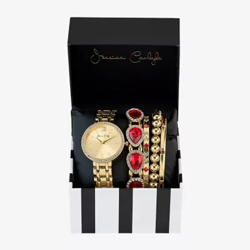 Womens Crystal Accent Gold Tone 5-pc. Watch Boxed Set A1306g-42-A27