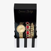 Womens Crystal Accent Gold Tone 5-pc. Watch Boxed Set A1306g-42-A27