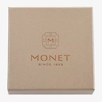 Monet Jewelry Gold Tone Initial Charm Necklace & Stud Earring Womens Glass Oval 2-pc. Set