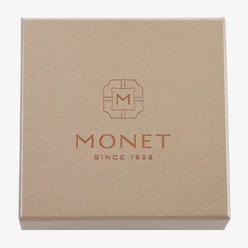 Monet Jewelry Gold Tone Initial Stretch Womens Glass Oval Charm Bracelet