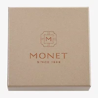 Monet Jewelry Gold Tone Initial Stretch Womens Glass Oval Charm Bracelet