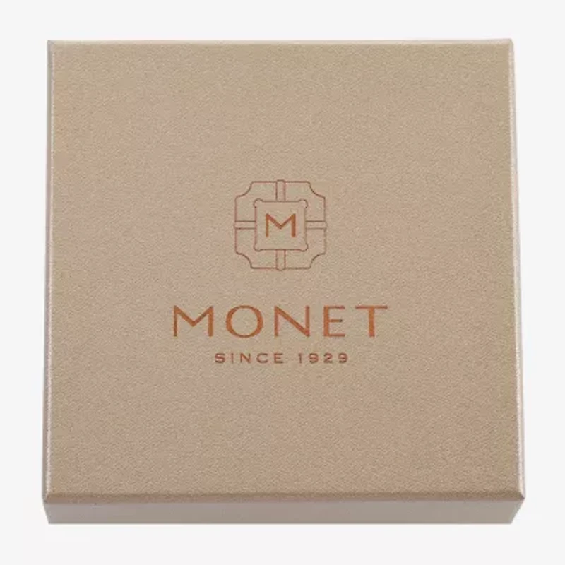 Monet Jewelry Gold Tone Initial Stretch Womens Glass Oval Charm Bracelet