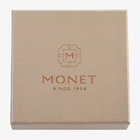 Monet Jewelry Gold Tone Initial Stretch Womens Glass Oval Charm Bracelet