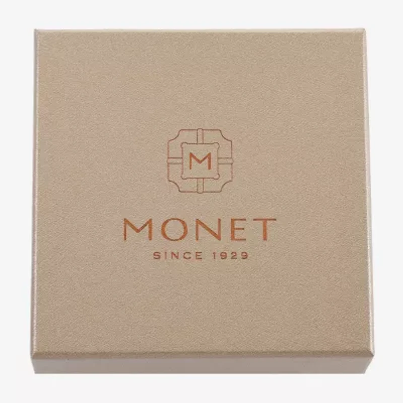 Monet Jewelry Gold Tone Initial Stretch Womens Glass Oval Charm Bracelet