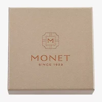 Monet Jewelry Gold Tone Initial Stretch Womens Glass Oval Charm Bracelet
