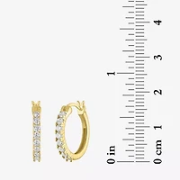 Womens Lab Created White Sapphire 14K Gold Over Silver 16mm Hoop Earrings