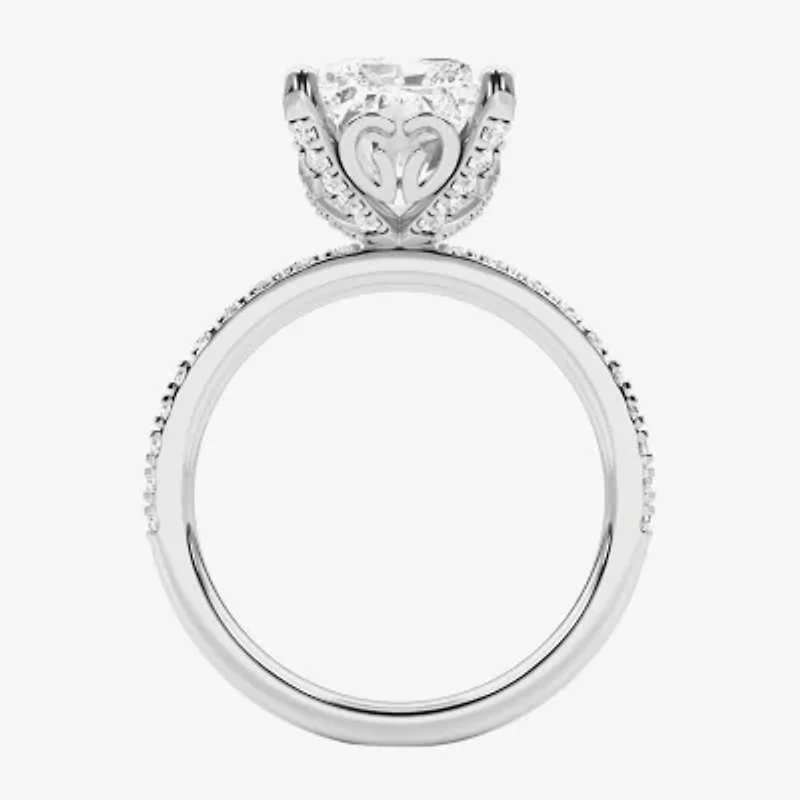 Grown Gorgeous (F,Vs2) Womens 4 7/8 Ct. T.W. Lab White Diamond 14K Gold Rectangular Side Stone Engagement Ring
