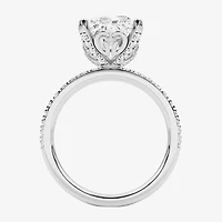 Grown Gorgeous (F,Vs2) Womens 4 7/8 Ct. T.W. Lab White Diamond 14K Gold Rectangular Side Stone Engagement Ring