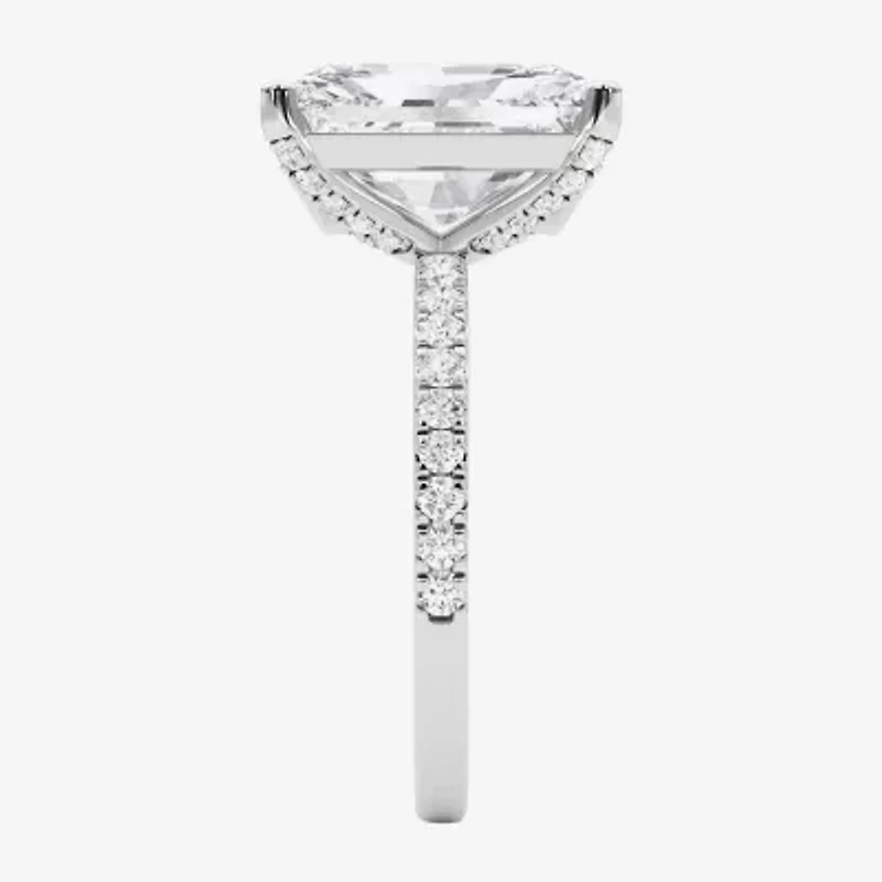 Grown Gorgeous (F,Vs2) Womens 4 7/8 Ct. T.W. Lab White Diamond 14K Gold Rectangular Side Stone Engagement Ring