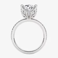 Grown Gorgeous (F, Vs2) Womens 4 7/8 Ct. T.W. Lab White Diamond 14K Gold or Platinum Oval Side Stone Engagement Ring