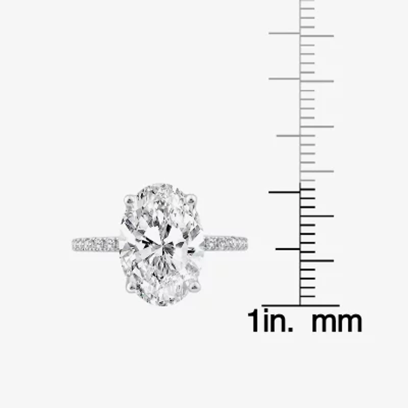 Grown Gorgeous (F, Vs2) Womens 4 7/8 Ct. T.W. Lab White Diamond 14K Gold or Platinum Oval Side Stone Engagement Ring