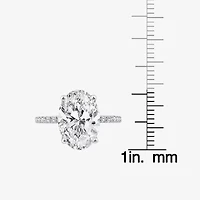 Grown Gorgeous (F, Vs2) Womens 4 7/8 Ct. T.W. Lab White Diamond 14K Gold or Platinum Oval Side Stone Engagement Ring