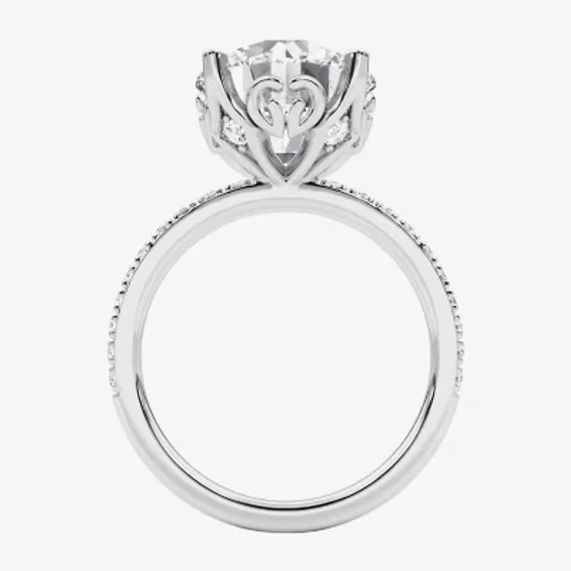 Grown Gorgeous (F, Vs2) Womens 4 7/8 Ct. T.W. Lab White Diamond 14K Gold or Platinum Round Side Stone Engagement Ring