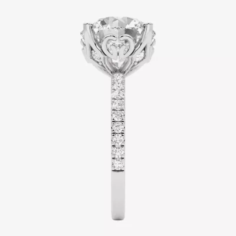 Grown Gorgeous (F, Vs2) Womens 4 7/8 Ct. T.W. Lab White Diamond 14K Gold or Platinum Round Side Stone Engagement Ring