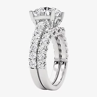 Grown Gorgeous (F, Vs2) Womens 6 1/10 Ct. T.W. Lab White Diamond 14K Gold or Platinum Round Side Stone Bridal Set