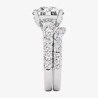 Grown Gorgeous (F, Vs2) Womens 6 1/10 Ct. T.W. Lab White Diamond 14K Gold or Platinum Round Side Stone Bridal Set