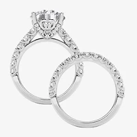 Grown Gorgeous (F, Vs2) Womens 6 1/10 Ct. T.W. Lab White Diamond 14K Gold or Platinum Round Side Stone Bridal Set