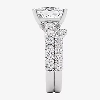 Grown Gorgeous (F, Vs2) Womens 6 1/10 Ct. T.W. Lab White Diamond 14K Gold or Platinum Princess-cut Side Stone Bridal Set