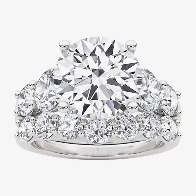 Grown Gorgeous (F, Vs2) Womens 4 7/8 Ct. T.W. Lab White Diamond 14K Gold or Platinum Round Side Stone 5-Stone Engagement Ring