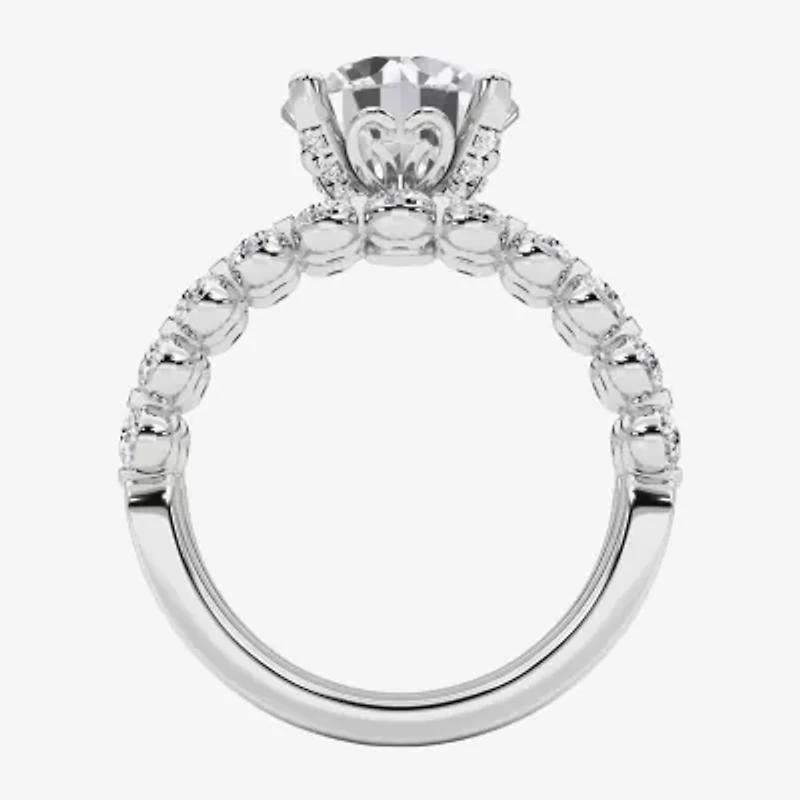 Grown Gorgeous (F, Vs2) Womens 4 3/4 CT. T.W. Lab White Diamond 14K Gold or Platinum Round Side Stone Bridal Set