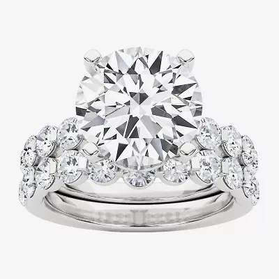 Grown Gorgeous (F, Vs2) Womens 4 3/4 CT. T.W. Lab White Diamond 14K Gold or Platinum Round Side Stone Bridal Set